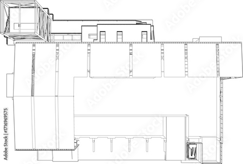 3D illustration of building structure