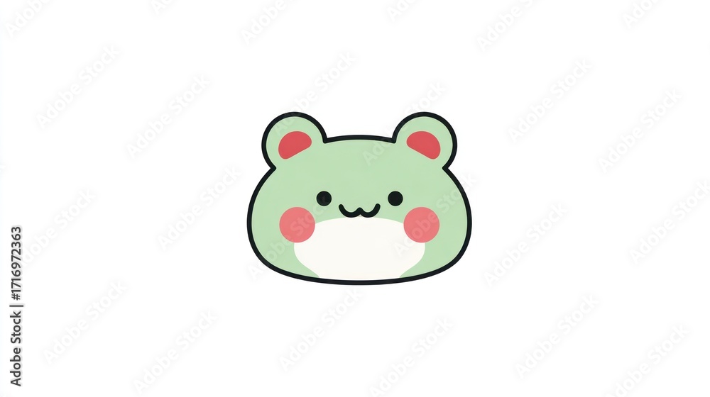 Fototapeta premium Cute cartoon frog illustration
