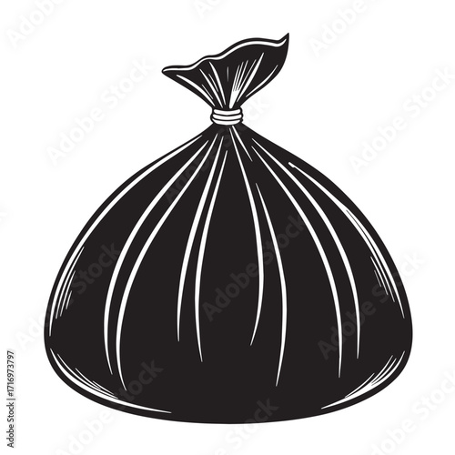 Black cling wrap item Silhouette Vector, High Quality Illustration on White Background