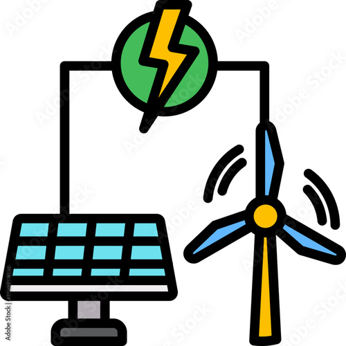 Smart Grid lineal color icon