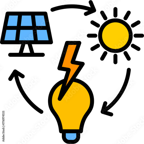 Renewable Energy lineal color icon