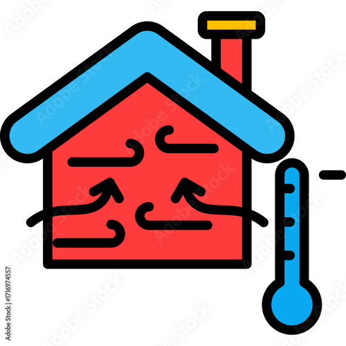Passive Cooling lineal color icon