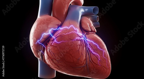 Electrical Activity of the Heart: Medical Illustration