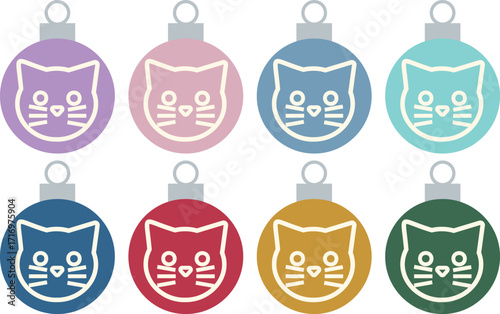 Chrismas Ornament -1- cat - set - all
