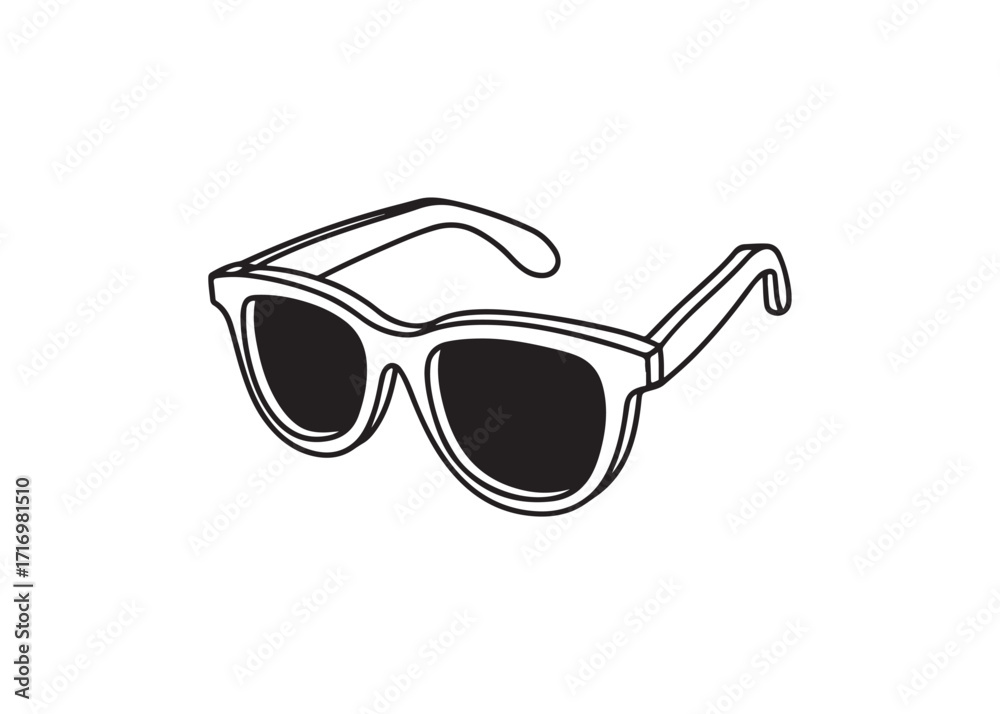 Fototapeta premium Black sunglasses silhouette icon isolated vector design style.