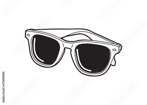 Black sunglasses silhouette icon isolated vector design style.