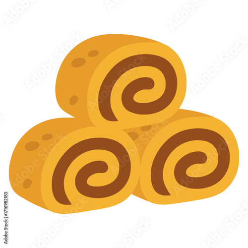 Orechovník Slovak sweet walnut roll flat color vector illustration template design