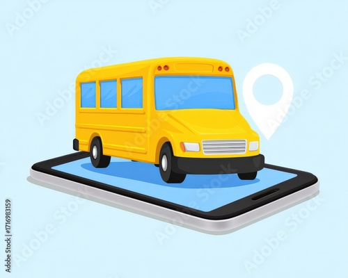 Digital signature panel confirming child drop off via GPS, School bus GPS tracking