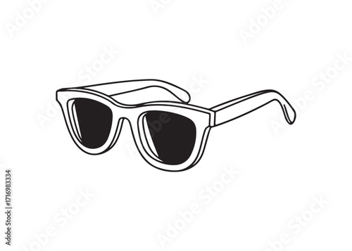 Black sunglasses silhouette icon isolated vector design style.