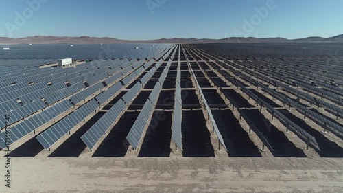 Aerial drone videos of the Cerro Dominador solar thermal power plant under construction in the Atacama Desert, Chile