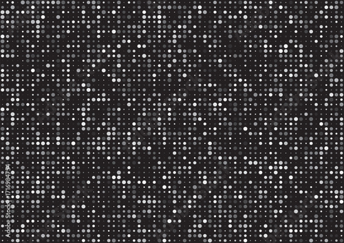 abstract white dot matrix black background vector design