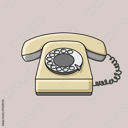 Retro Rotary Phone Illustration