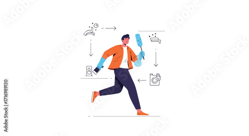 Energetic Cleaner in Action: A Dynamic Representation of Domestic Chores and Hygiene Practices