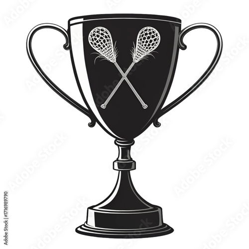 Celebrate lacrosse victory with this elegant trophy showcasing crossed sticks a symbol of championship achievement and athletic prowess