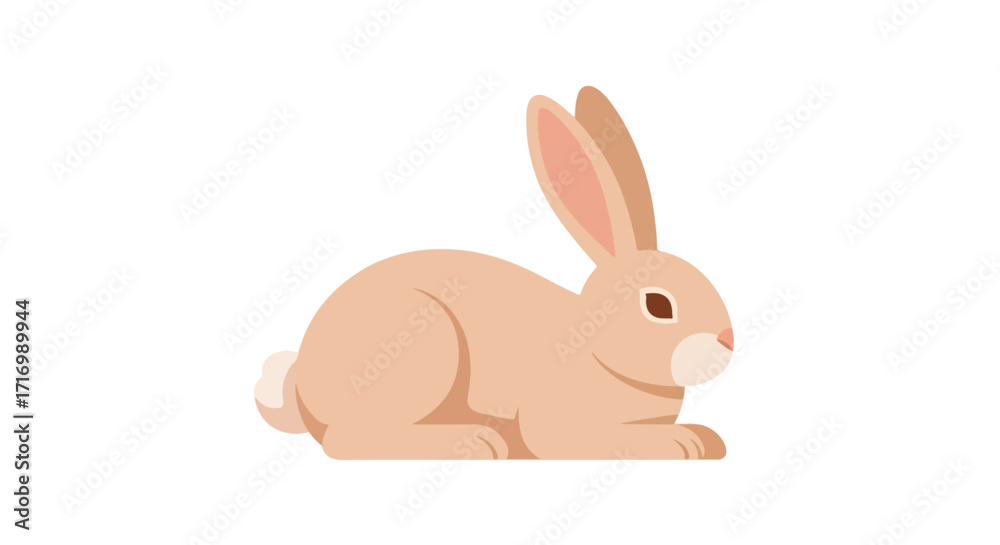 Fototapeta premium A charming cartoon bunny illustration, showcasing a delightful rabbit character with a gentle and endearing pose perfect for designs 90 characters