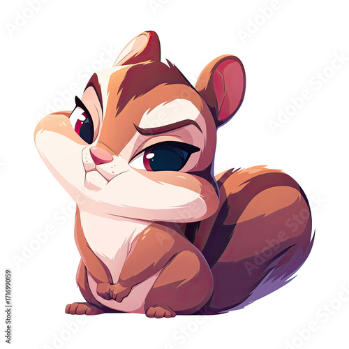 Funny angry squirrel cartoon