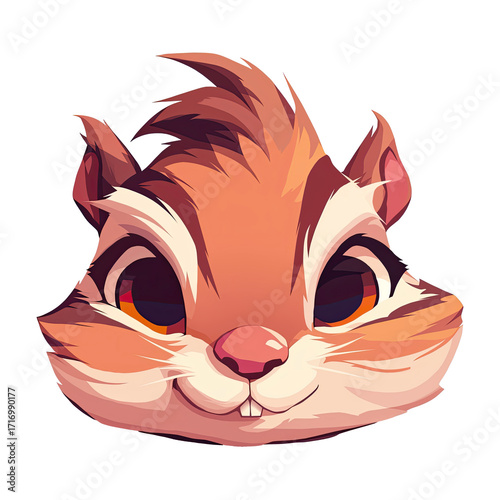 Cute cartoon chipmunk squirrel face