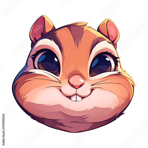 Cute cartoon squirrel head