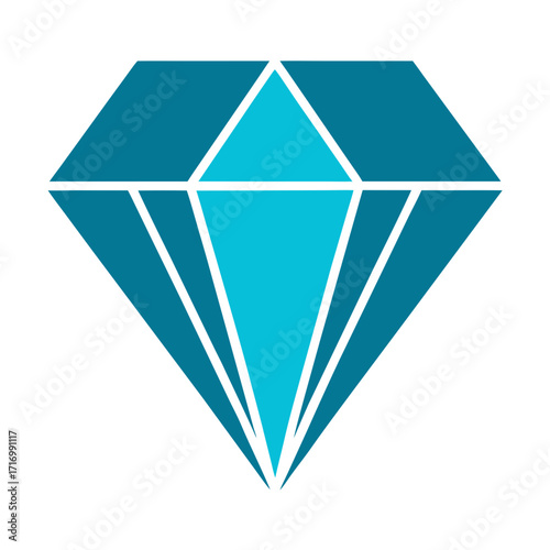 Geometric Brilliant Cut Diamond Gemstone Minimalist Silhouette Vector