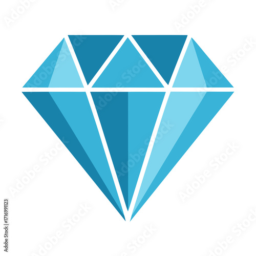 Geometric Brilliant Cut Diamond Gemstone Minimalist Silhouette Vector