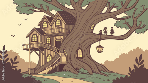 Whimsical Treehouse Retreat A Cozy Home Amidst Natures Embrace.
