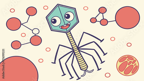 Virus Bacteriophage Illustration.