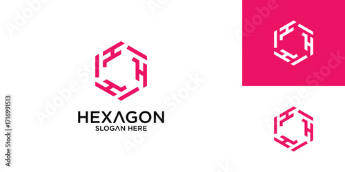 Creative hexagon logo design with modern concept premium vector