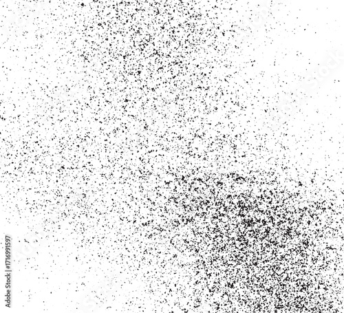 Dirty or dust film grain speck grit grunge overlay on white background grain noise  gritty noise grain background. Speckle grit white dust retro grainy pattern overlay. Rough distress grung  vector 