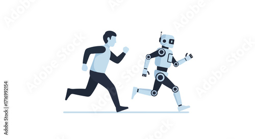Human and Robotic Competition: A Race Between Artificial Intelligence and Human Agility in Pursuit of Technological Supremacy and Societal