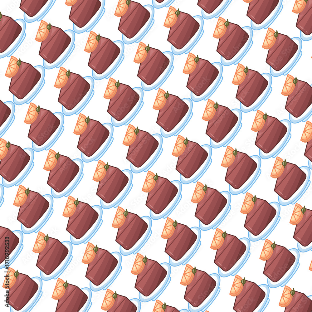 Fototapeta premium Cake pattern with orange slices 