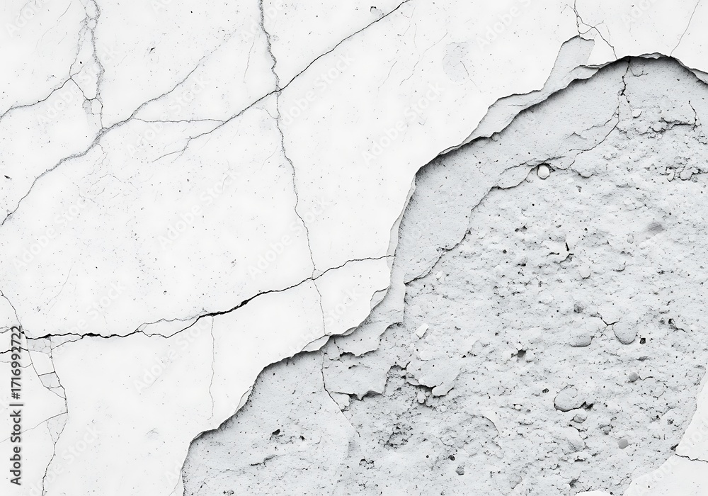 Obraz premium Distressed plaster texture with cracks and exposed concrete background