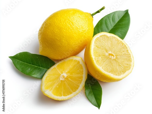Wallpaper Mural Vibrant yellow lemons with fresh green leaves, a symbol of freshness and zest Torontodigital.ca