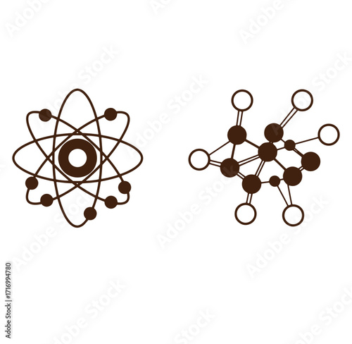 Illustrative depiction of atomic and molecular structures ideal for scientific concepts and presentations