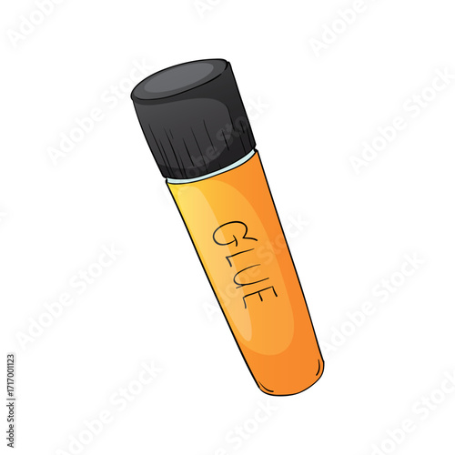 Cartoon illustration of a glue stick for creative craft projects and school work