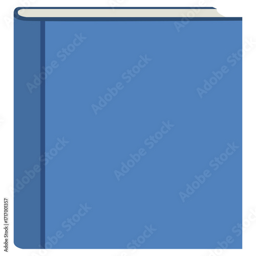 Simple blue hardcover book with a blank cover for a design or title mockup