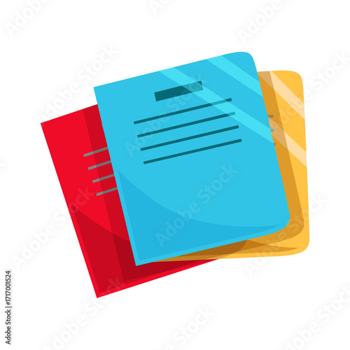 Stack of Folders with Documents Isolated on White Background - Professional Document Organization