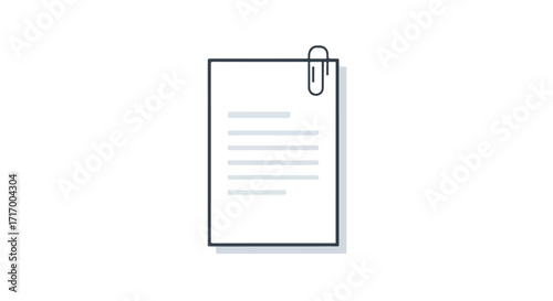 Document secured a pristine paper sheet kept neatly clipped ready for business applications and office administration for work