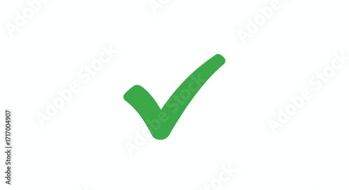 Green Tick Symbol on White Backdrop, Indicating Completion and Approval, Conveying a Sense of Validation and Accuracy