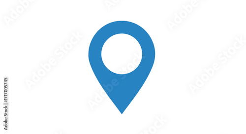 Isolated blue pinpoint icon illustration symbolizing location discovery and orientation in digital mapping services representation