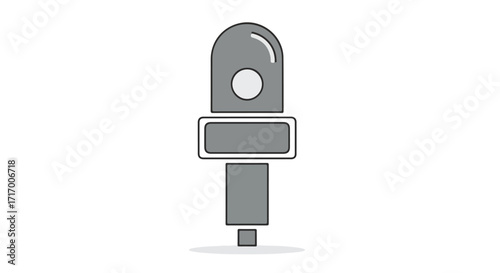 Monochromatic Microphone: Sleek and Modern Symbol for Audio Recording and Communication Technologies