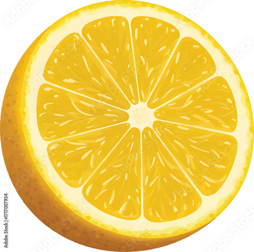 Vector Illustration Sliced fresh lemon on a transparent background