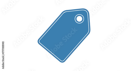 Stylish blue price tag with a simple white outline offering a modern aesthetic for retail promotions and sales campaigns