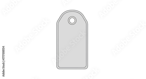 Stylized blank tag with rounded edges offers versatile branding possibilities, suitable for product information or decorative accents