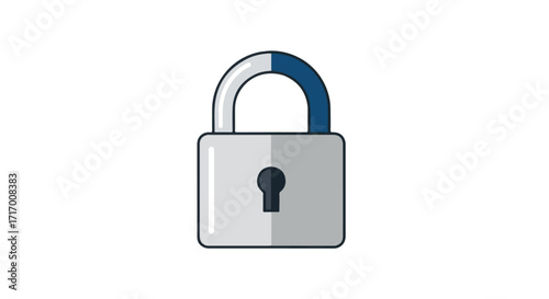 Stylized padlock illustration featuring a two-tone shackle, rendered in a clean, modern vector style emphasizing security and protection