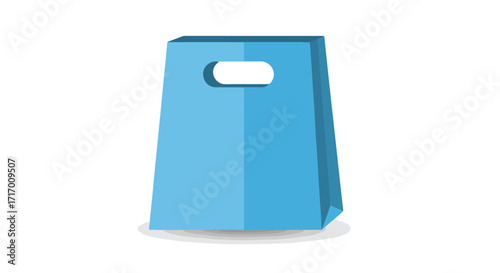 Simple light blue shopping bag icon with handles, ideal for advertising product packaging and promotional gift bags in digital artwork 97 characters