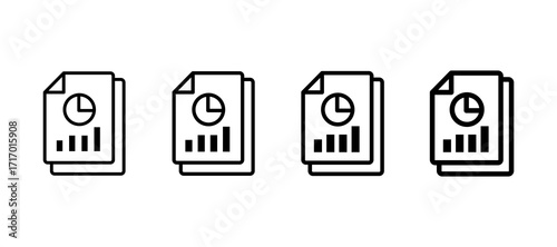Business Analytics Multiple Line Icon Element