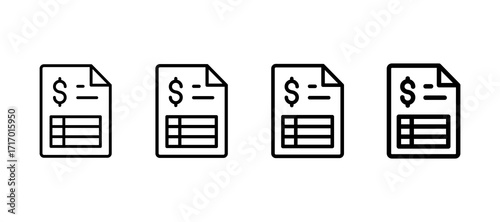 Invoice Multiple Line Icon Element