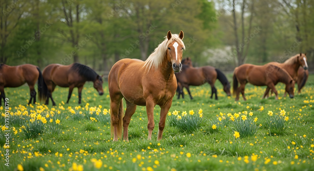 Fototapeta premium Horses in a meadow