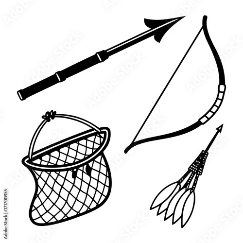Hunting and Fishing Gear Silhouette arrow quiver