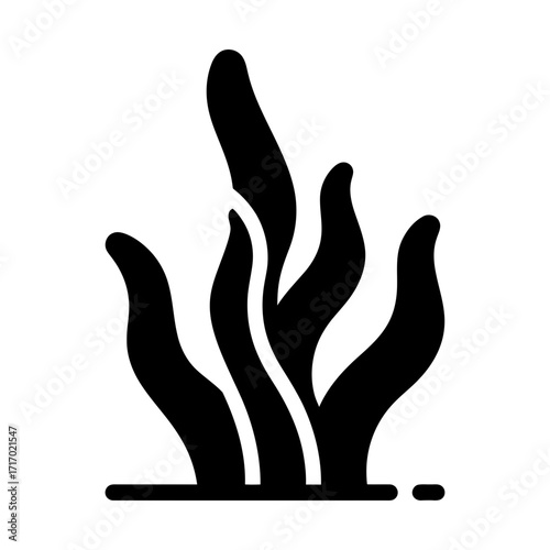algae glyph icon symbolizing aquatic plant and marine organism